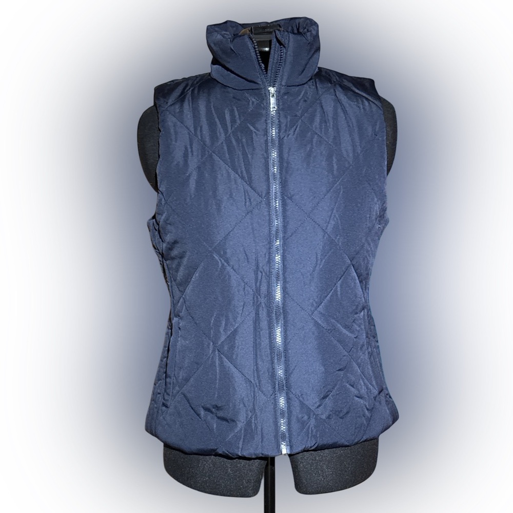 New York & Company Navy Quilted Puffer Vest